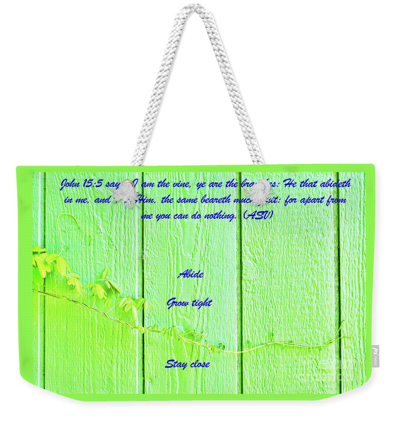 Vine Weekender Tote Bag featuring the photograph The Vine by Merle Grenz