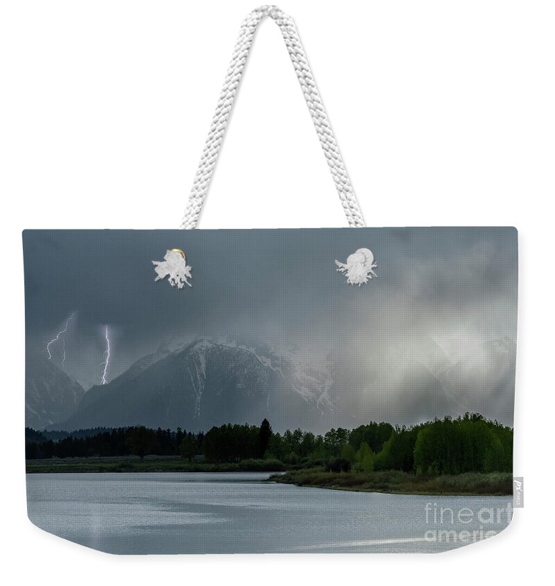 Landscape Weekender Tote Bag featuring the photograph The Warning by Sandra Bronstein