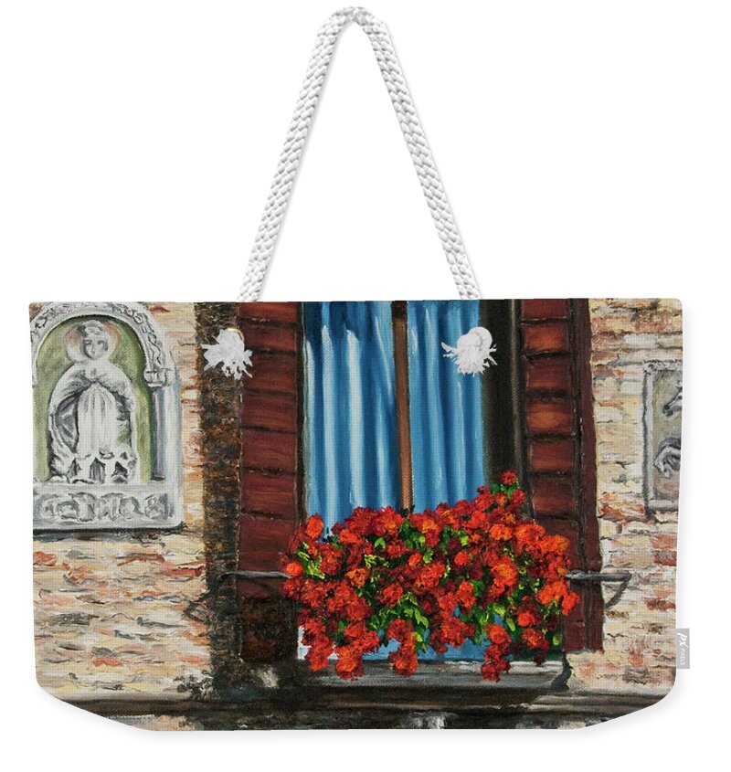 Window Paintings Weekender Tote Bag featuring the painting The Window by Charlotte Blanchard