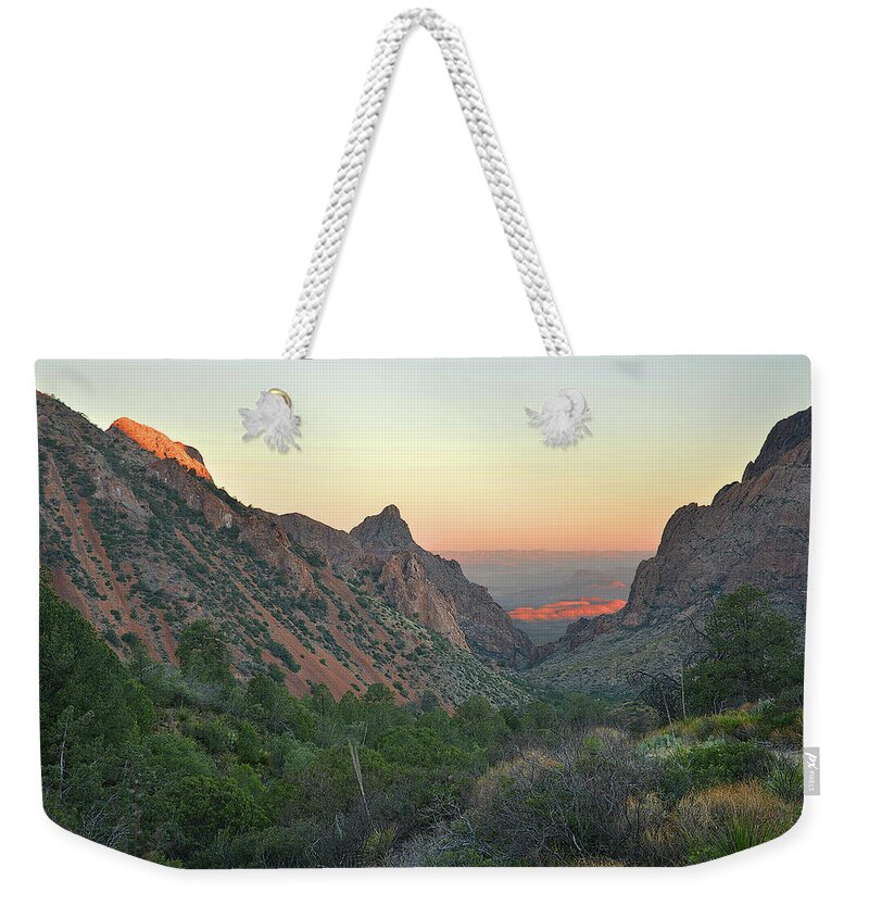 National Park Landscapes Weekender Tote Bag featuring the photograph The Window from Pinnacles Trail by Alan Lenk