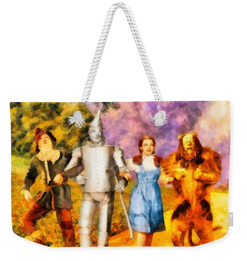 Wizard Weekender Tote Bag featuring the painting The Wizard of Oz Cast by Esoterica Art Agency