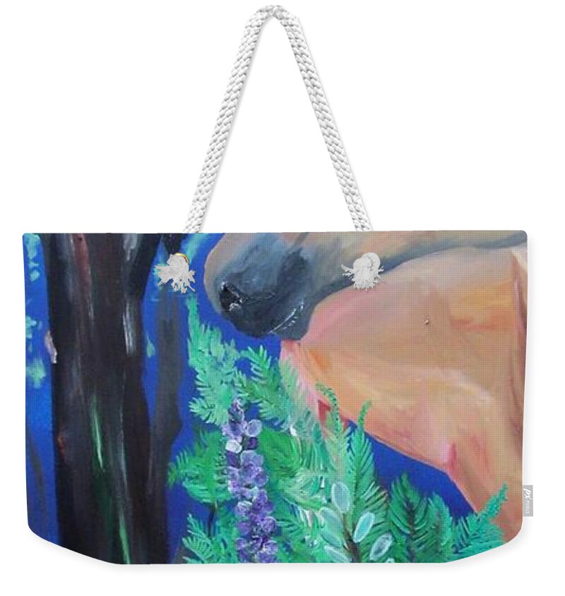Horse Weekender Tote Bag featuring the painting The Woodlands by Susan Voidets