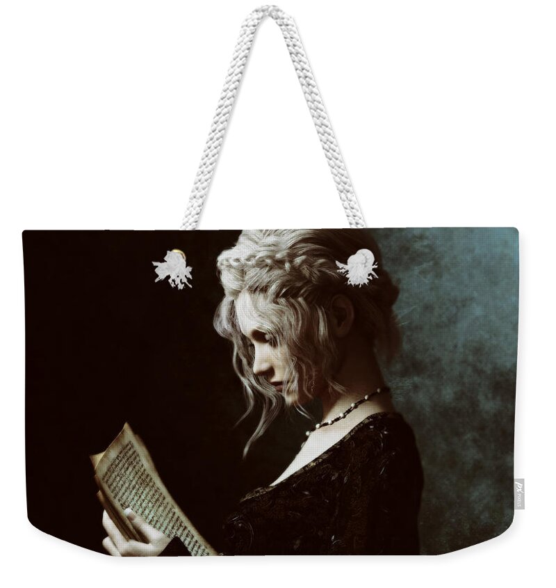 The Word Weekender Tote Bag featuring the digital art The Word by Shanina Conway