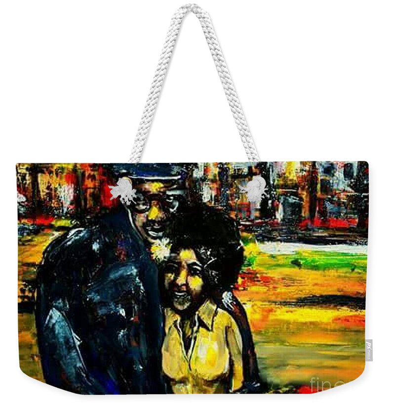 Urban Community Service Weekender Tote Bag featuring the painting The World is a Getto by Tyrone Hart