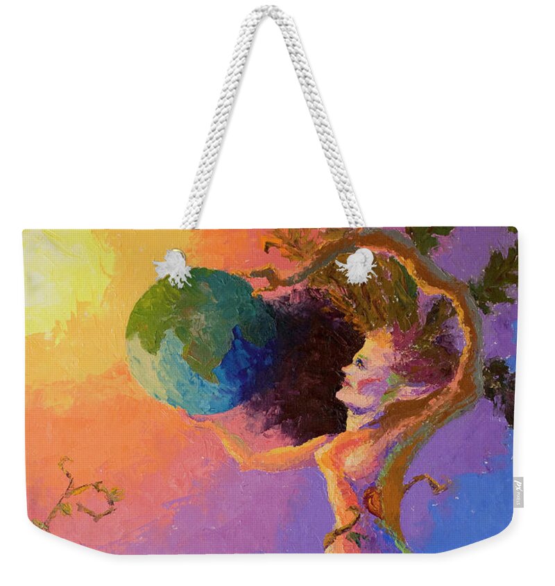 Cards Weekender Tote Bag featuring the painting The World by Srishti Wilhelm