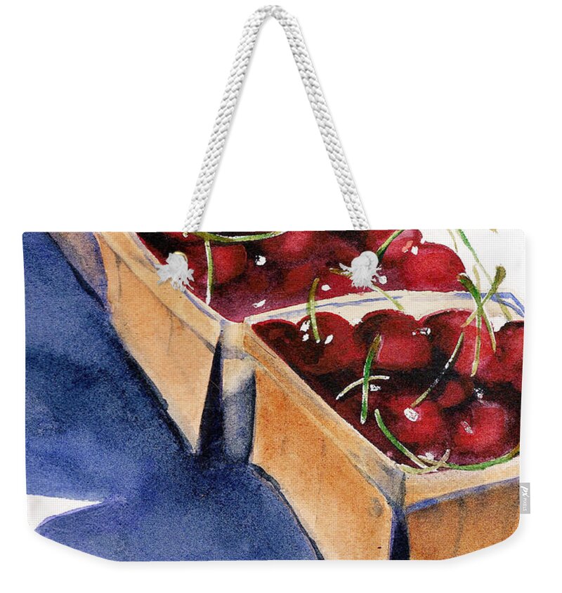 Pie Weekender Tote Bag featuring the painting There's a Pie Awaiting by Marsha Elliott