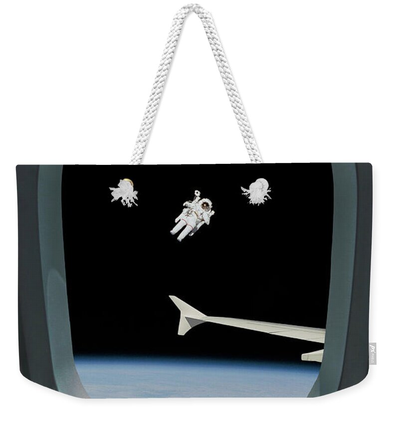 Journey Weekender Tote Bag featuring the digital art Thermosphere Airlines by Pelo Blanco Photo