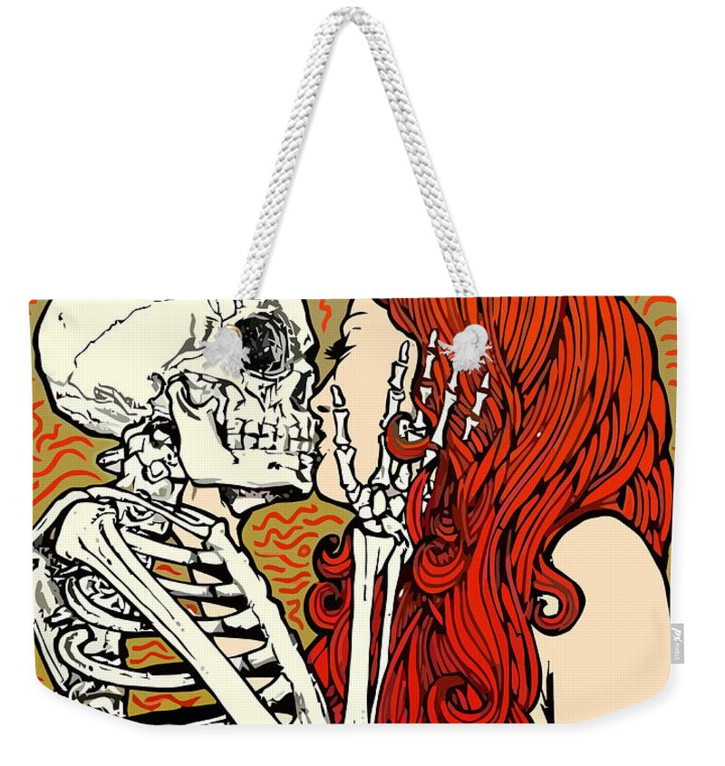 Grateful Dead Weekender Tote Bag featuring the digital art They Love Each Other by The Lover