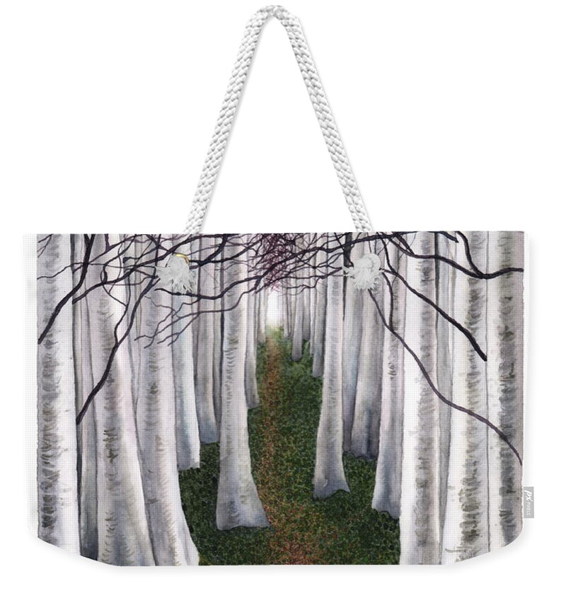Woods Weekender Tote Bag featuring the painting Thicket by Hilda Wagner