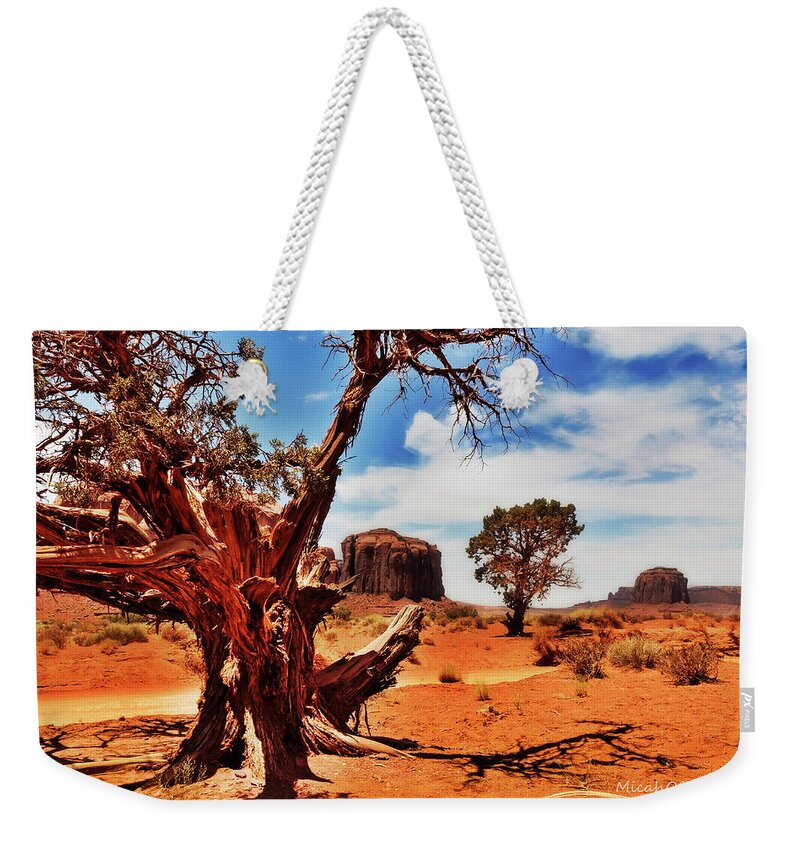Monument Valley Weekender Tote Bag featuring the photograph Thin line by Micah Offman