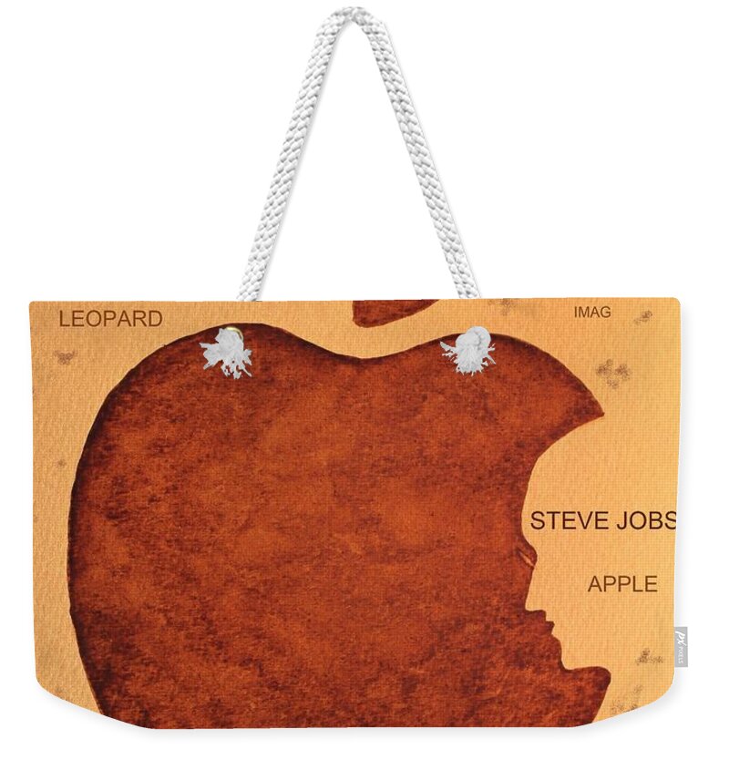 Steve Jobs Tribut Weekender Tote Bag featuring the painting Think Different Steve Jobs by Georgeta Blanaru