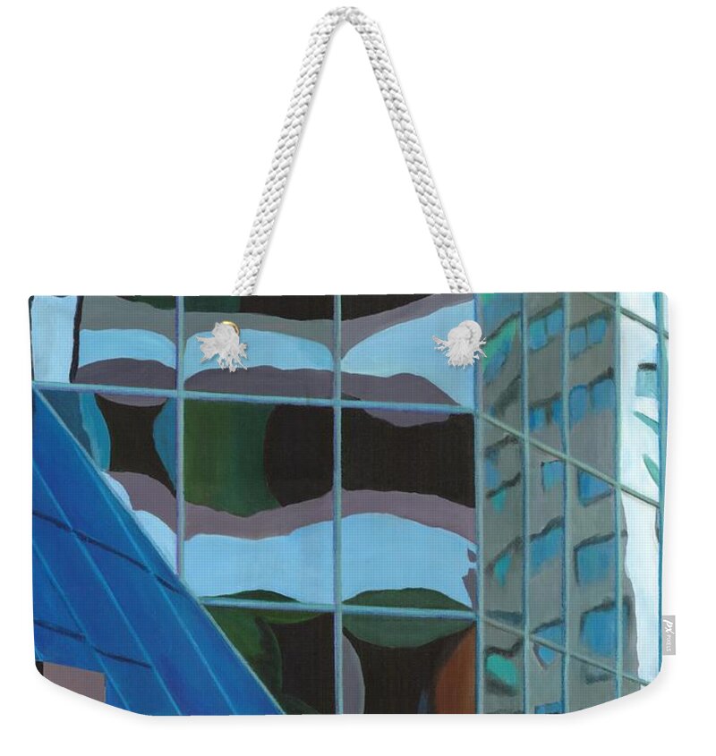 Urban Weekender Tote Bag featuring the painting Third and Earll by Alika Kumar