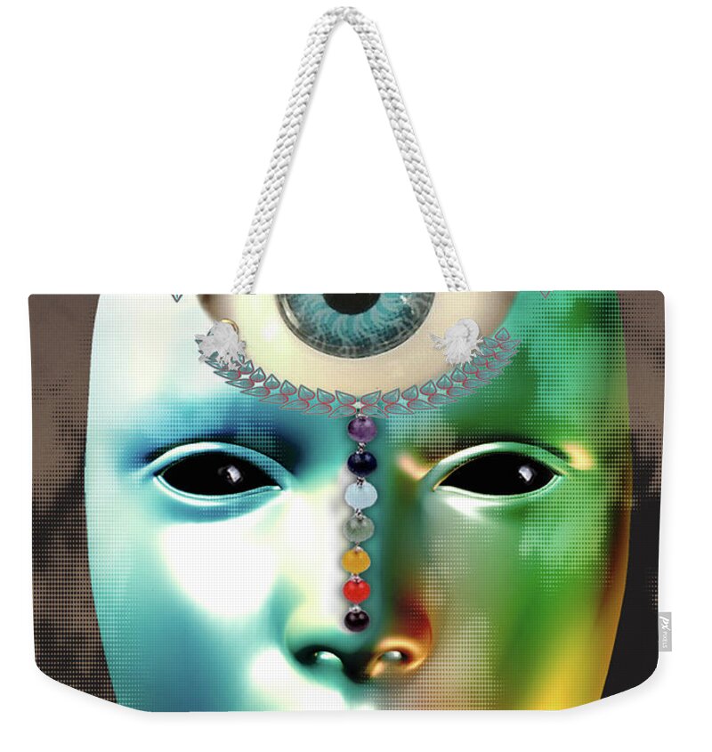 Fractal Weekender Tote Bag featuring the digital art Third Eye by Melissa Messick