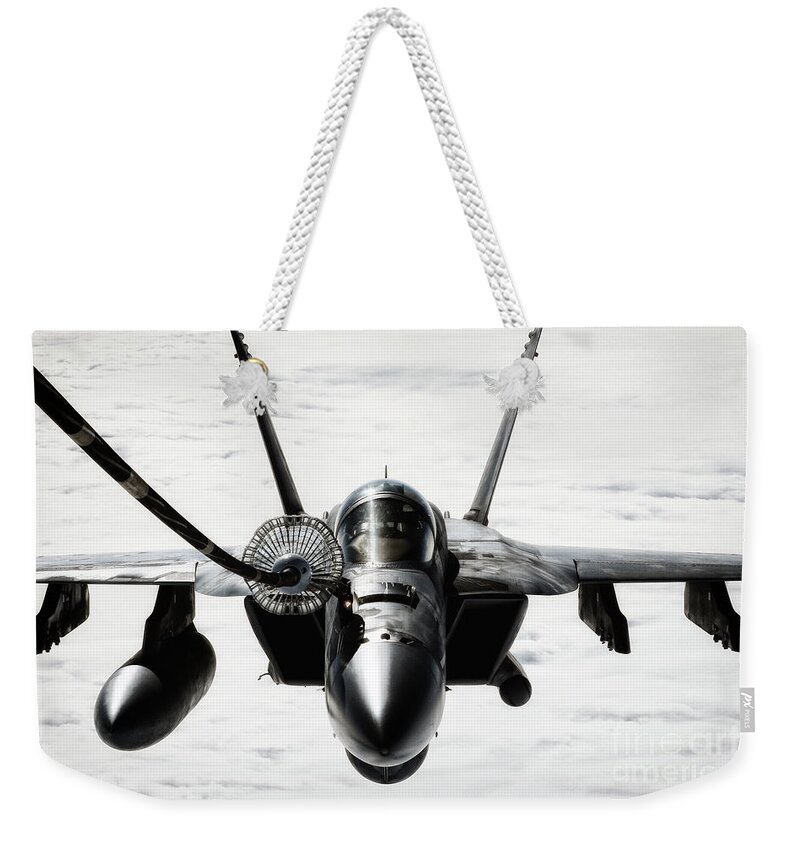 F18 Weekender Tote Bag featuring the digital art Thirsty Hornet by Airpower Art