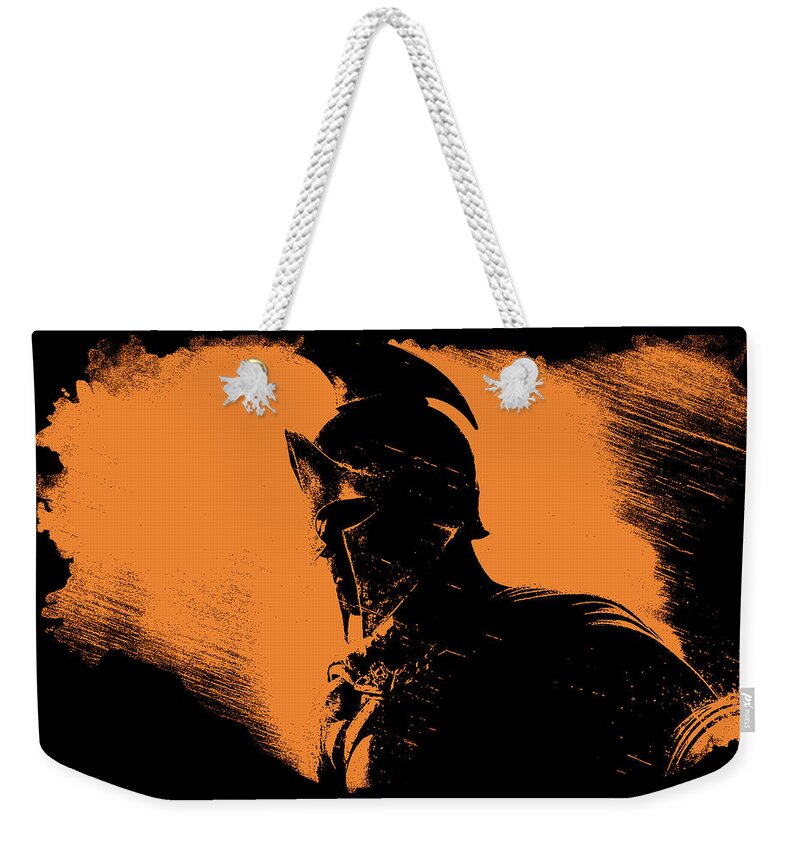 Spartan Weekender Tote Bag featuring the painting This is Sparta by AM FineArtPrints