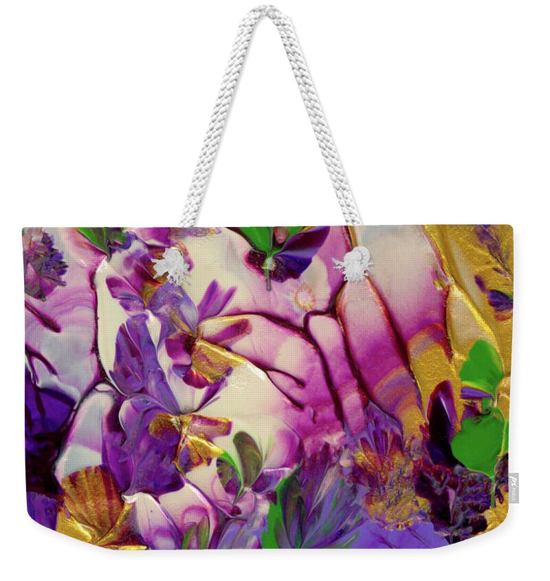 Flowers Weekender Tote Bag featuring the painting This Planet Earth by Nan Bilden