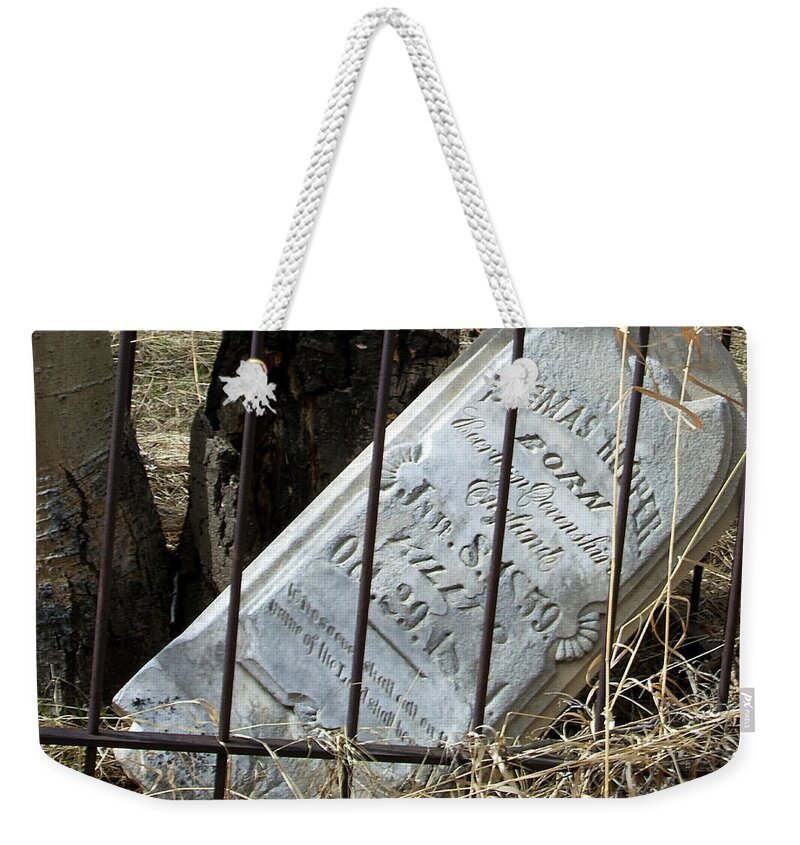 Thomas Hooper Weekender Tote Bag featuring the photograph Thomas Hooper Killed Bag Size by Stephen Johnson