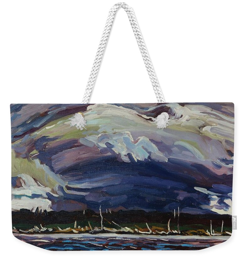 886 Weekender Tote Bag featuring the painting Thomson's Thunderhead by Phil Chadwick