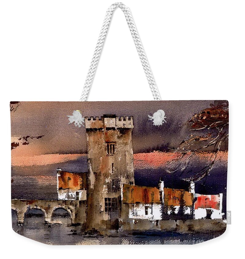 Castles Weekender Tote Bag featuring the painting Thoor Ballylee, Galway...8351 by Val Byrne