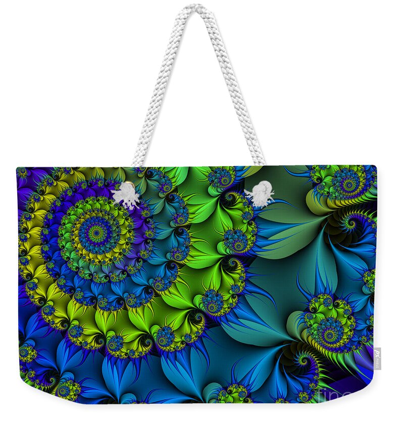Fractal Weekender Tote Bag featuring the digital art Thorn Flower by Jutta Maria Pusl