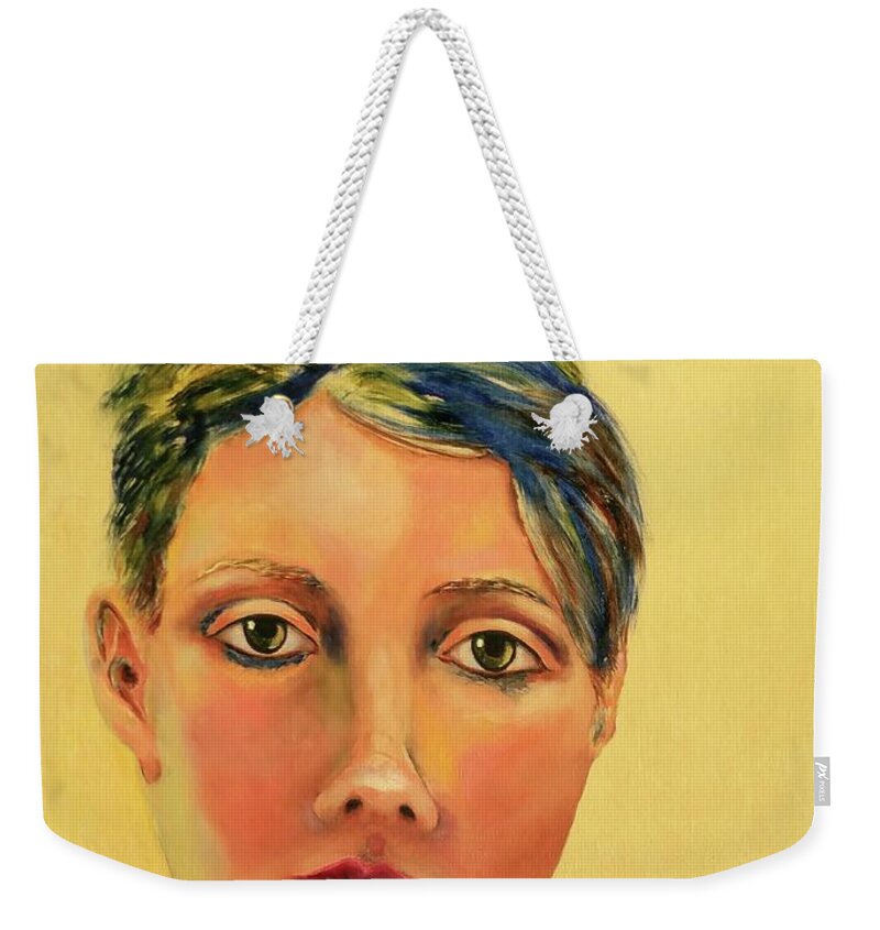 Big Eyes Weekender Tote Bag featuring the painting Those Eyes by Kim Shuckhart Gunns