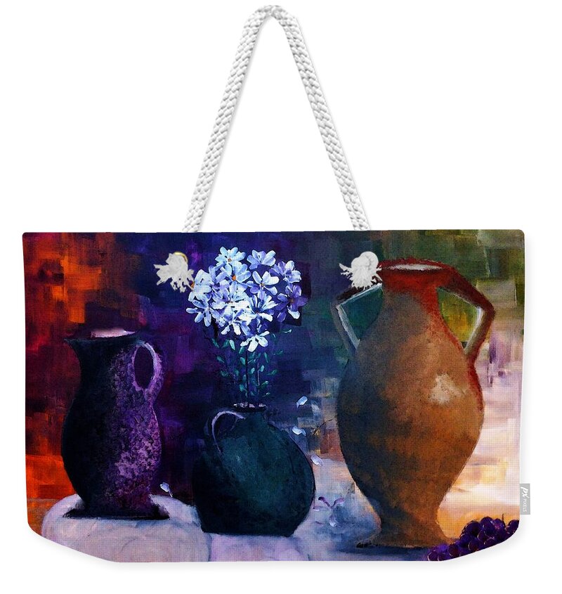  Impressionist Weekender Tote Bag featuring the painting Three Best Friends by Lisa Kaiser