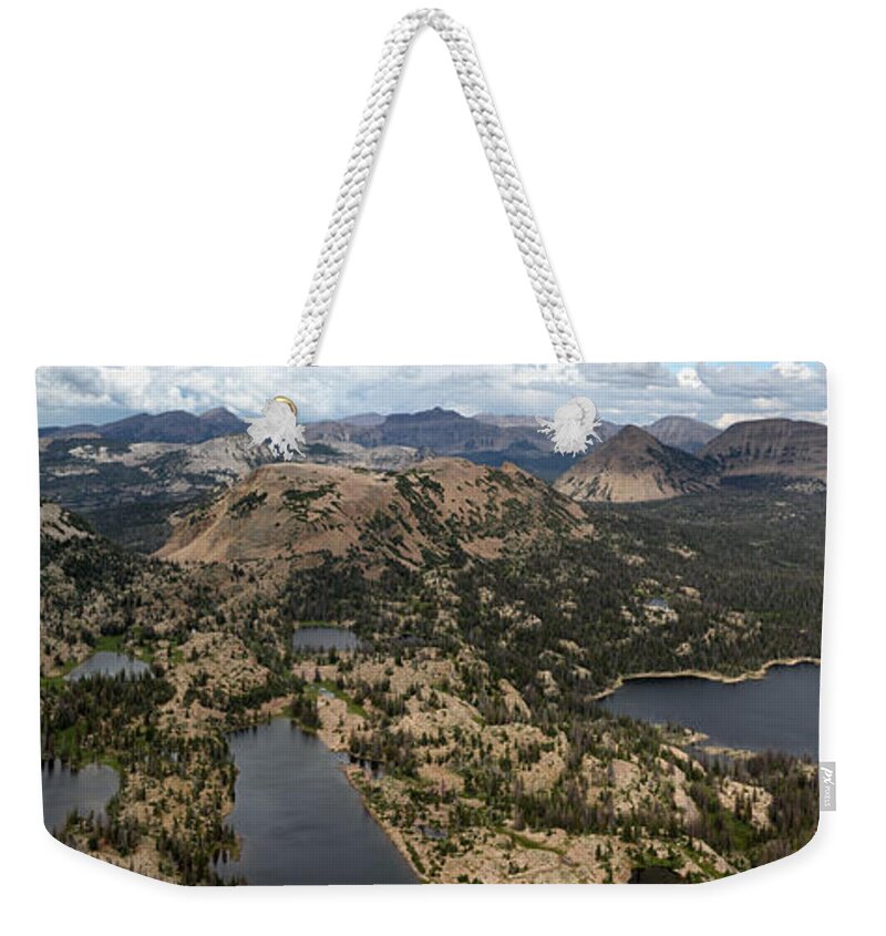 Utah Weekender Tote Bag featuring the photograph Three Lakes Divide Panoramic by Brett Pelletier