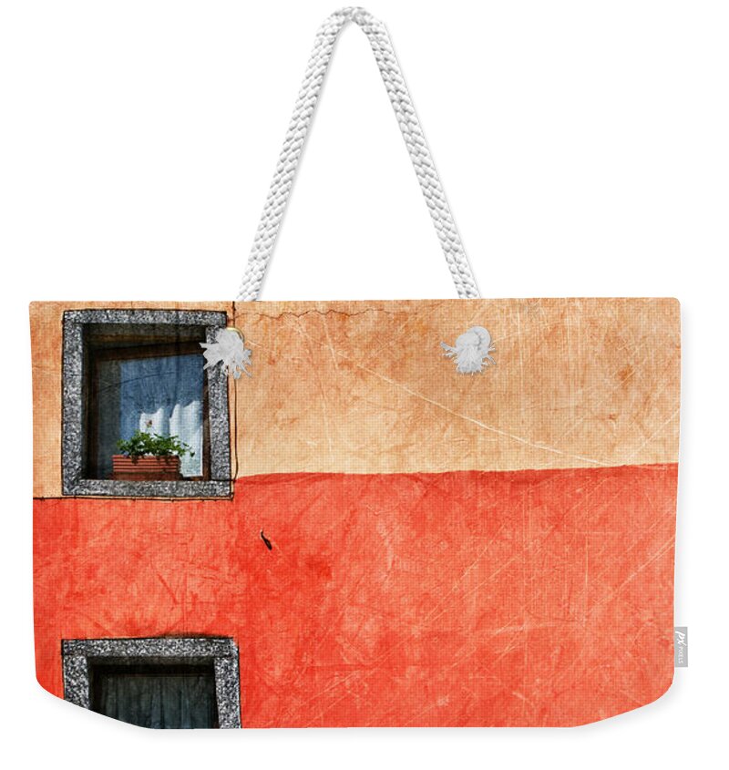 Windows Weekender Tote Bag featuring the photograph Three vertical windows by Silvia Ganora