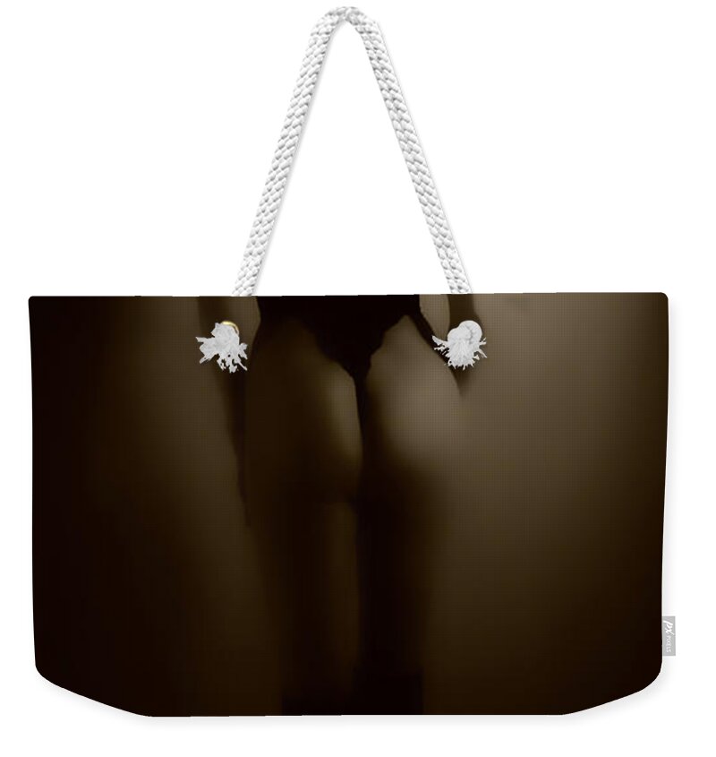 Woman Weekender Tote Bag featuring the photograph Through The Keyhole by Donna Blackhall