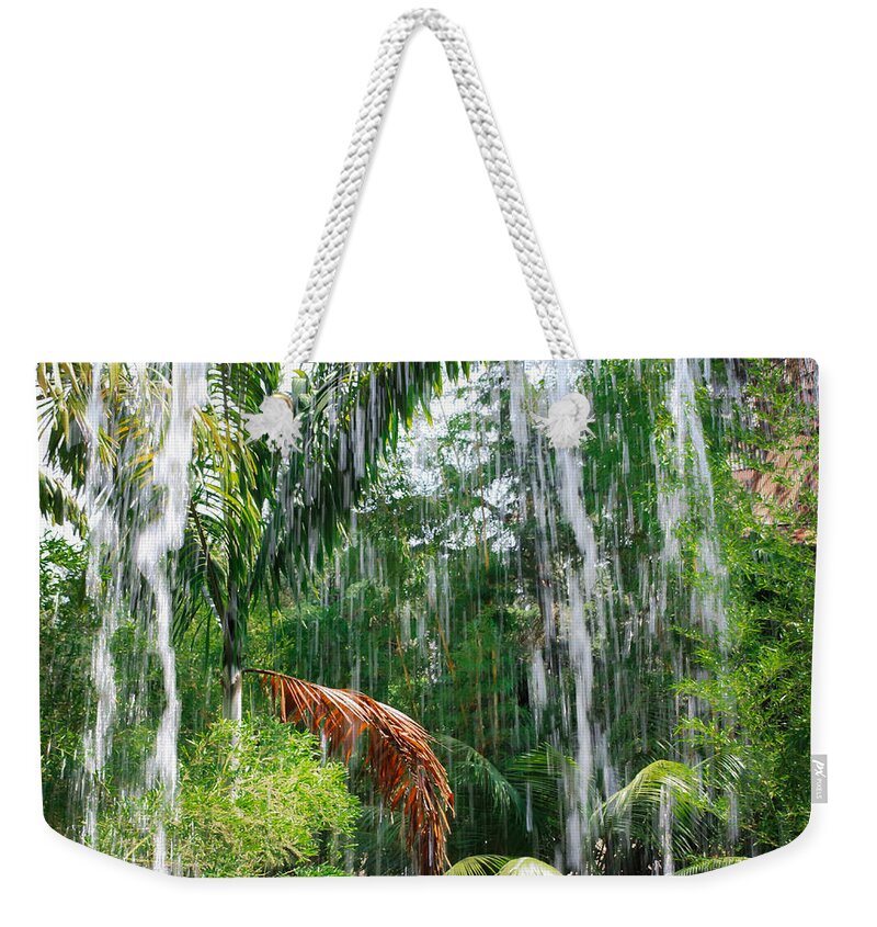 Waterfall Weekender Tote Bag featuring the photograph Through the Waterfall by Alison Frank