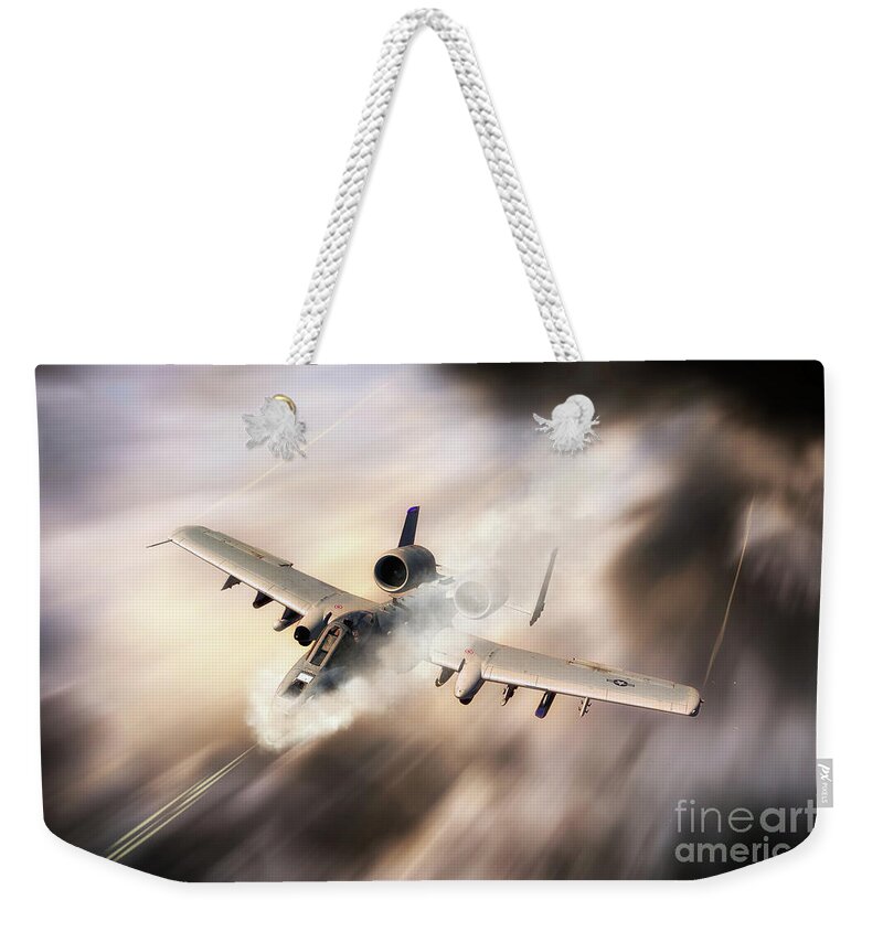 A-10 Weekender Tote Bag featuring the digital art Thunderstorm by Airpower Art