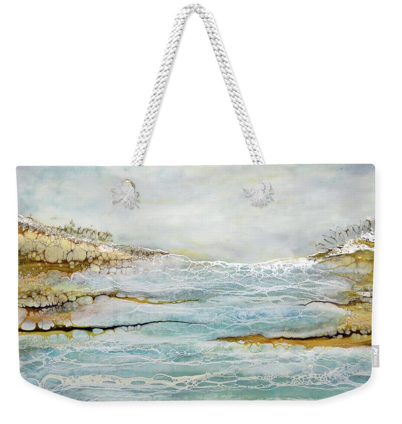 Seascapes Weekender Tote Bag featuring the painting Tidal Pool 1 by Jennifer Creech