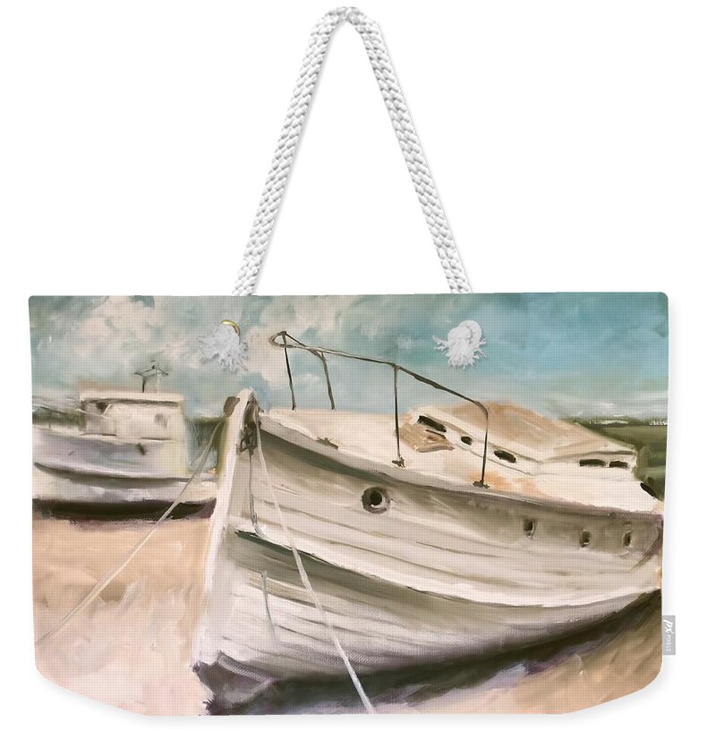 Tide Is Out Weekender Tote Bag featuring the painting Tide is Out by Melissa Herrin