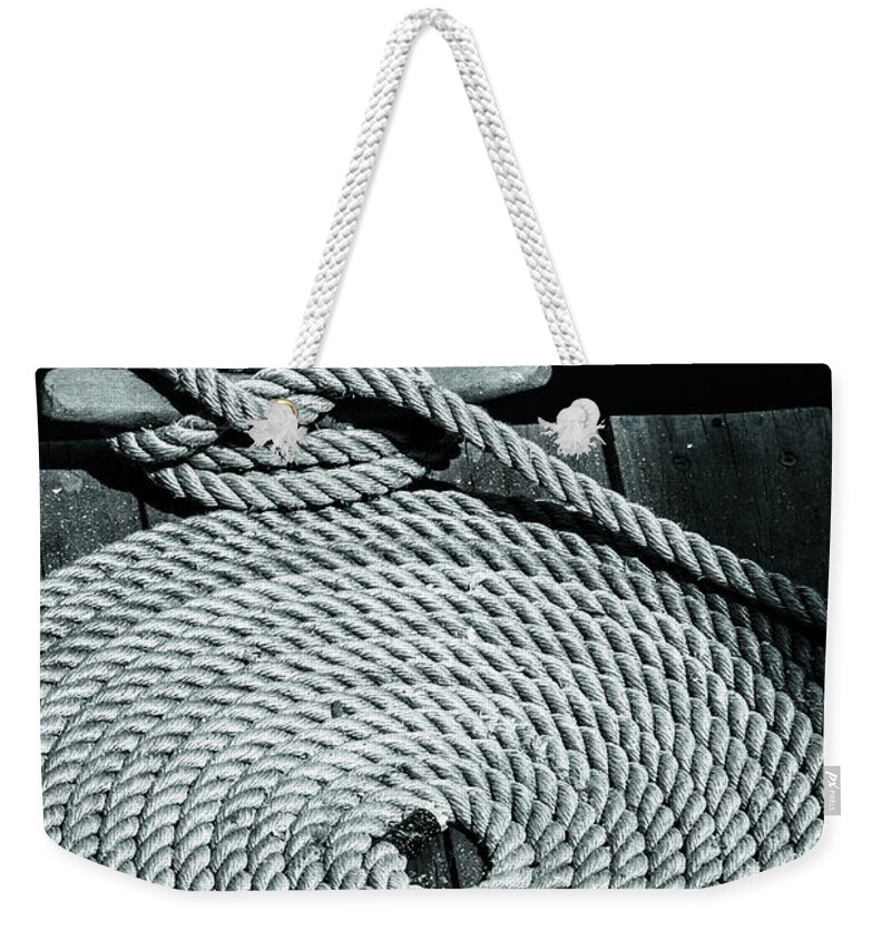 Nautical Weekender Tote Bag featuring the photograph Tied off 2 by Jason Hughes