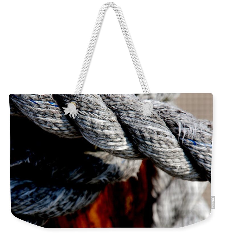 Ropes Weekender Tote Bag featuring the photograph Tied together by Susanne Van Hulst
