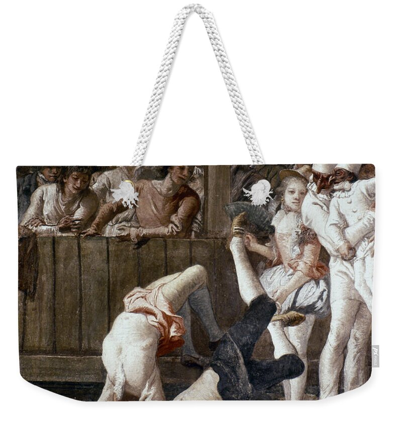 18th Century Weekender Tote Bag featuring the photograph TIEPOLO: ACROBATS, 18th C by Granger