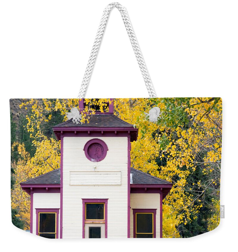 Autumn Weekender Tote Bag featuring the photograph Timber Church in Autumn by Nicholas Blackwell