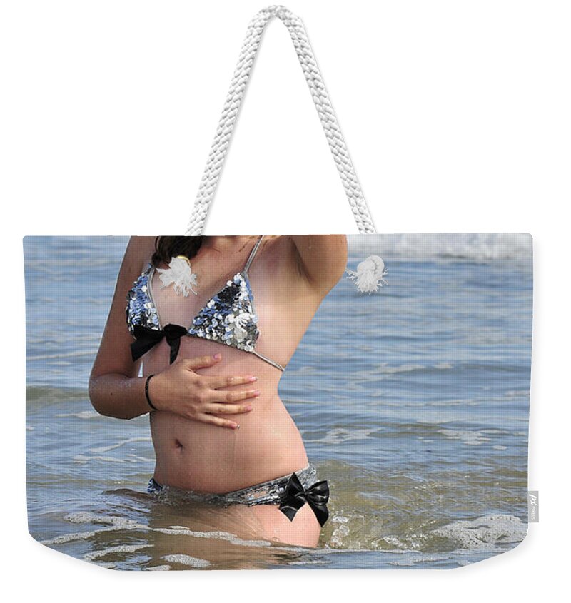 Girl Weekender Tote Bag featuring the photograph Time for a Swim by Robert WK Clark