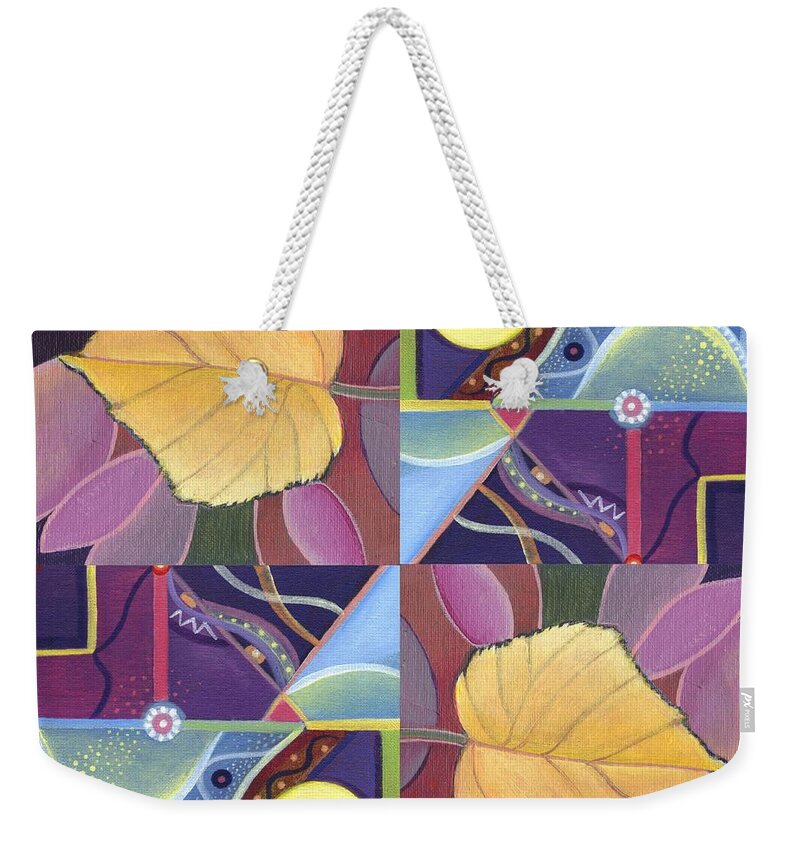 Beauty Weekender Tote Bag featuring the painting Time Goes By - The Joy of Design Series Arrangement by Helena Tiainen