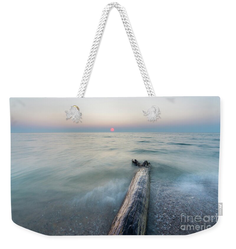 Pierport Weekender Tote Bag featuring the photograph Time Lapse of Waves at Pierport by Twenty Two North Photography