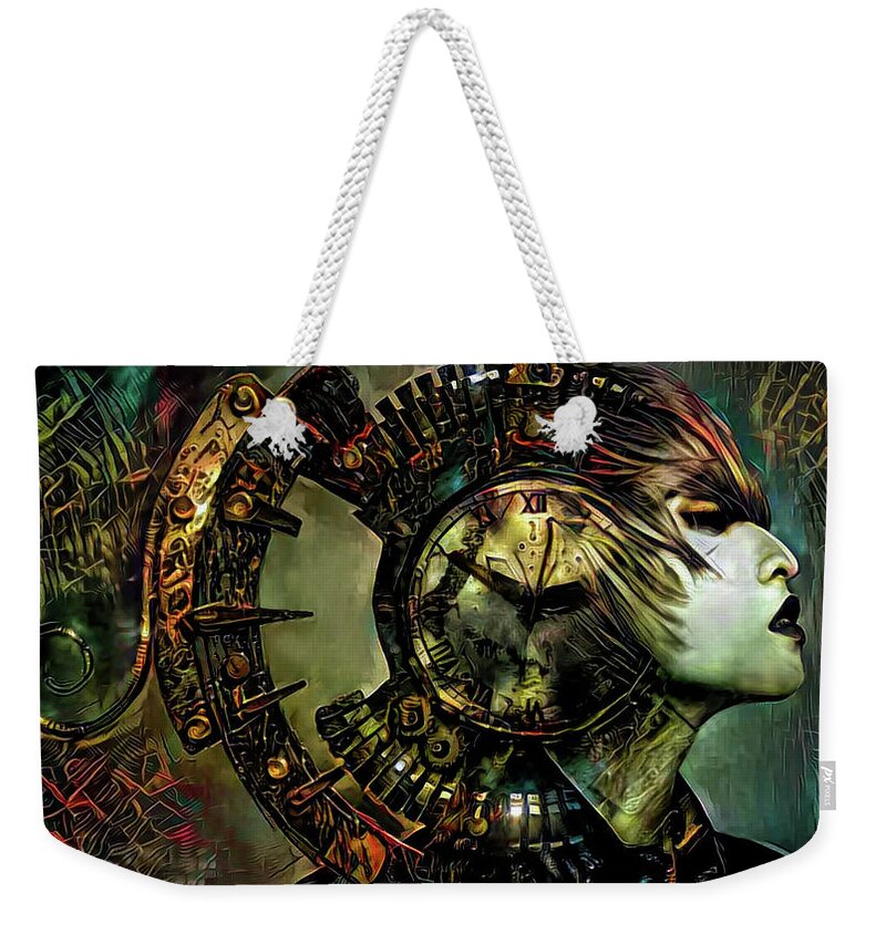 Time Weekender Tote Bag featuring the mixed media Time by Lilia S