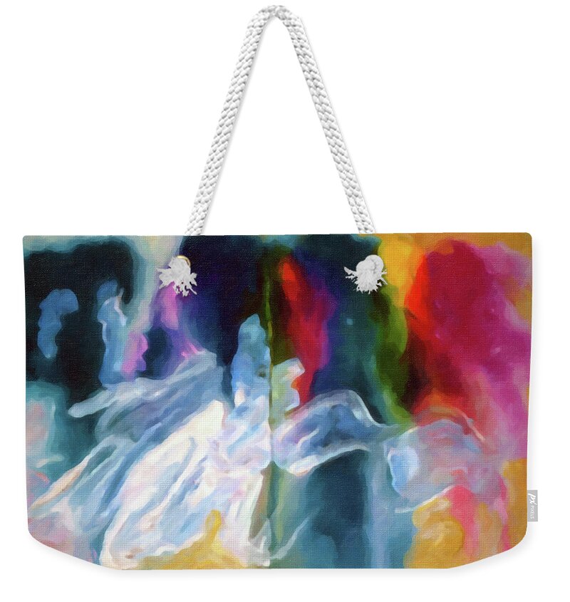 Time-management Abstract Painting Weekender Tote Bag featuring the mixed media Time-Management by Don Wright