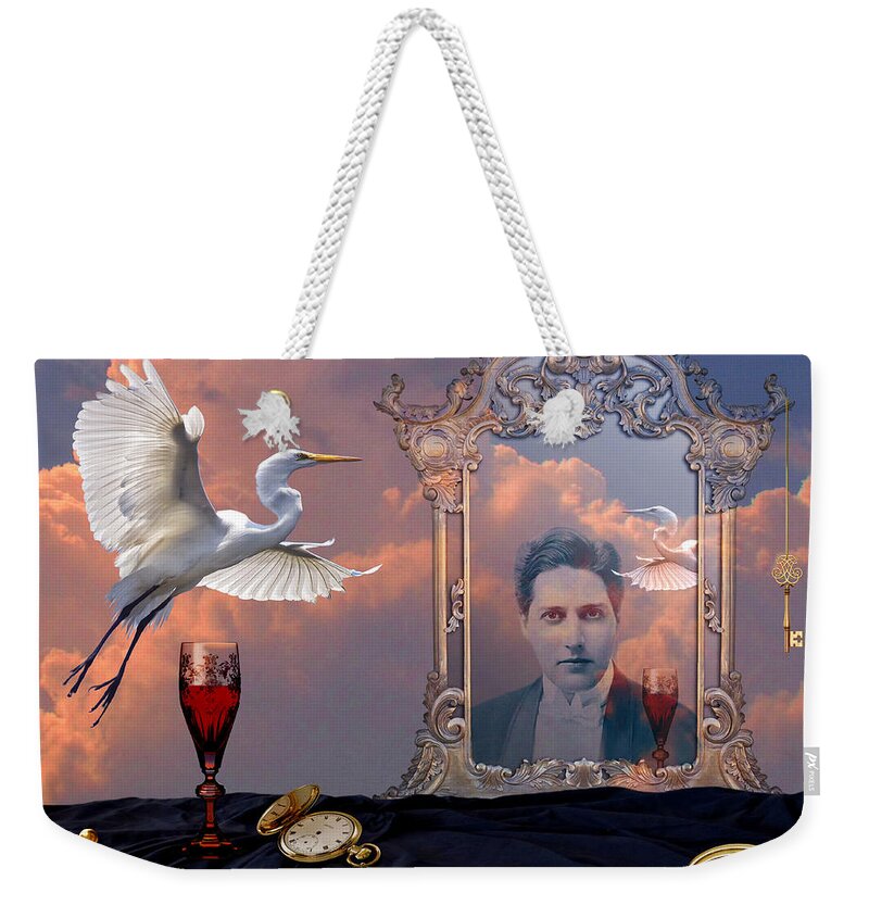 Surreal Weekender Tote Bag featuring the digital art Time Reflection by Alexa Szlavics