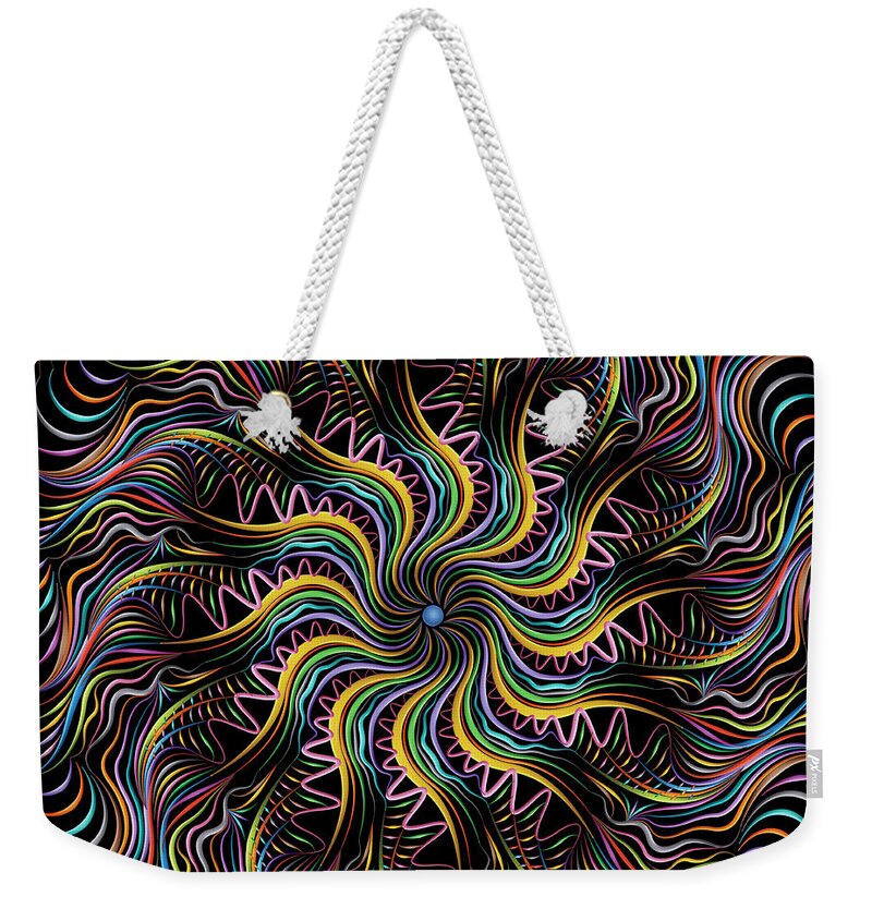 Illuminated Mandalas Weekender Tote Bag featuring the digital art Time Slips Away by Becky Titus