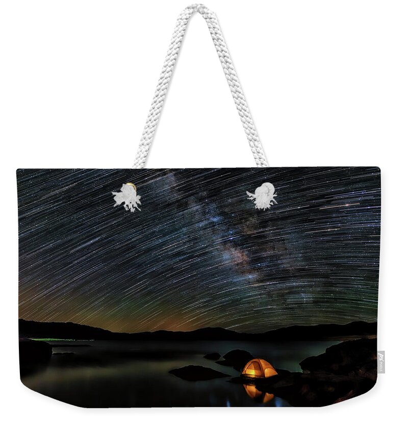 Milky Way Weekender Tote Bag featuring the photograph Time Traveller by Chuck Rasco Photography