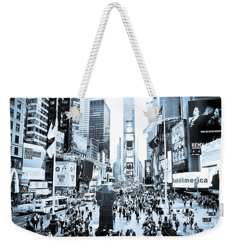 Times Square Weekender Tote Bag featuring the digital art Times Square by Perry Van Munster