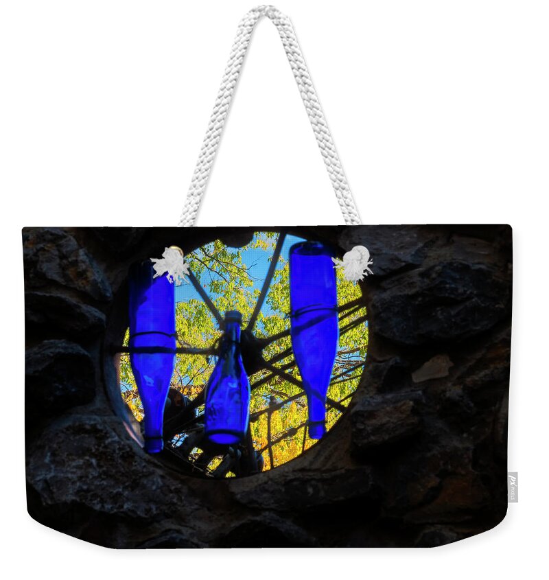 Albuquerque New Mexico Weekender Tote Bag featuring the photograph Tinkertown Window by Tom Singleton