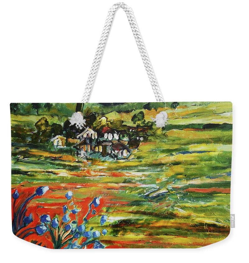 Landscape Weekender Tote Bag featuring the painting To the Country Born by Gloria Dietz-Kiebron