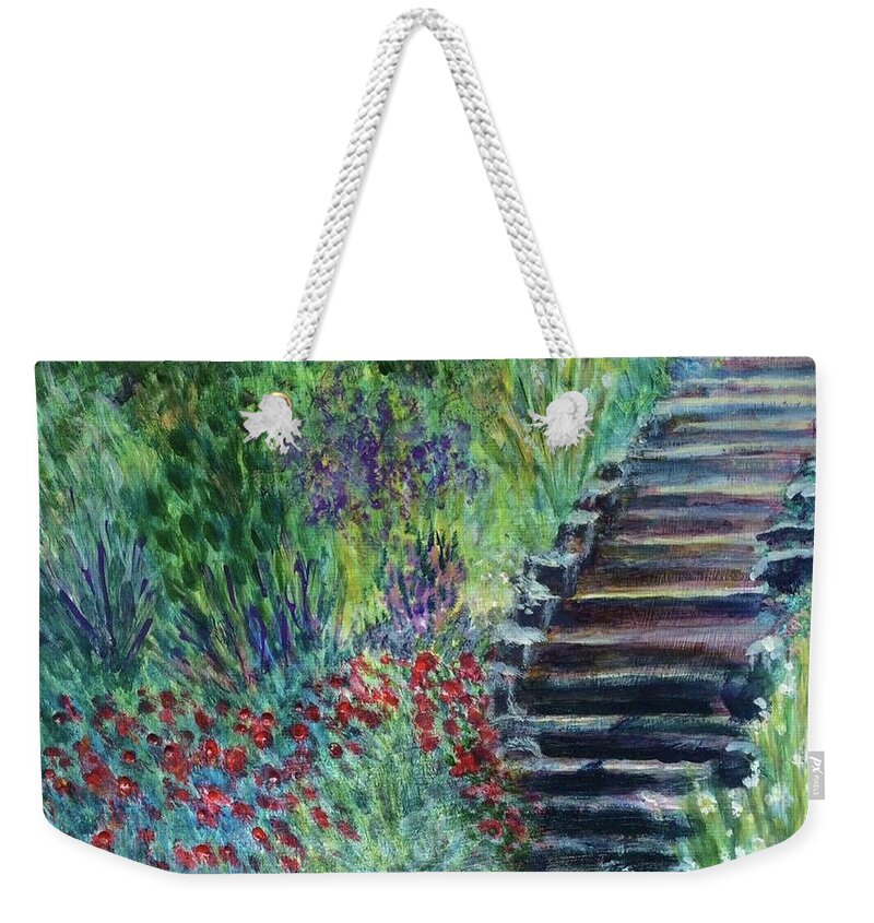 Garden Weekender Tote Bag featuring the painting To the Garden by Deb Stroh-Larson