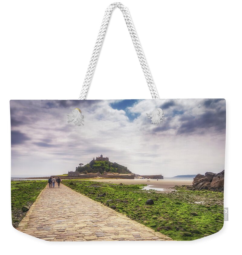 St Michael's Mount Weekender Tote Bag featuring the photograph To The Mount by Framing Places